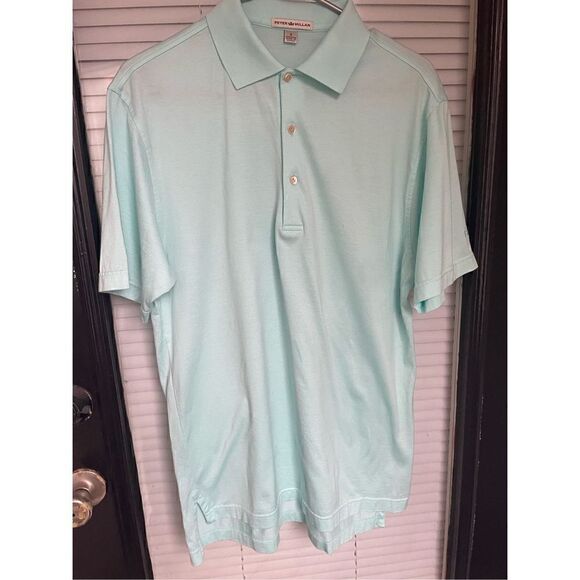 Peter Millar Comfort Fit Short Sleeve Green Men’s Shirt Size S - Picture 4 of 13